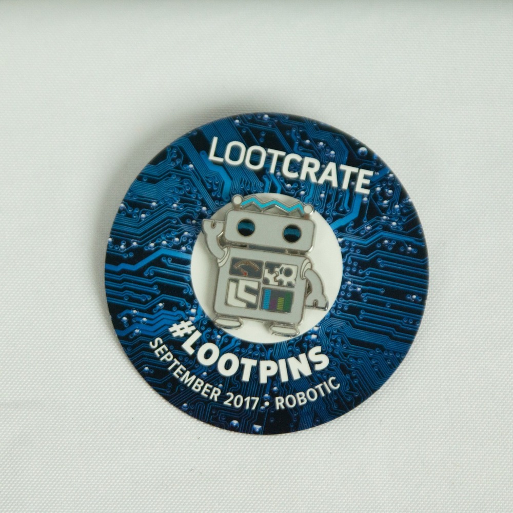 Loot Crate LOOTPINS September 2017 Robotic Enamel Pin Blue Circuit Board Robot